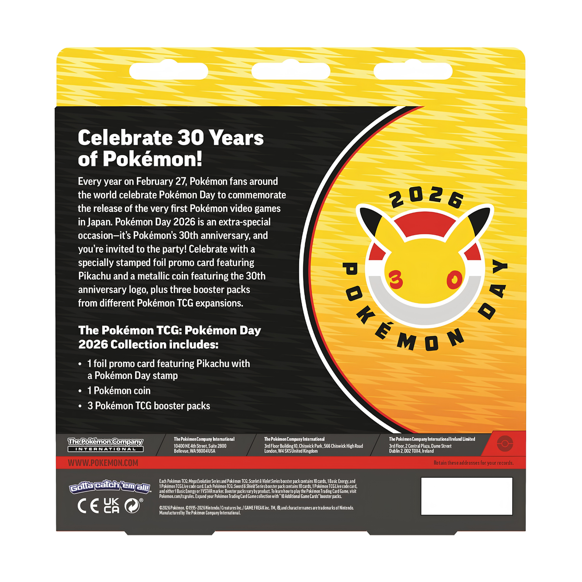 Box Coleção Day Pokémon Pikachu 2026 (ING) | BR Metaverso