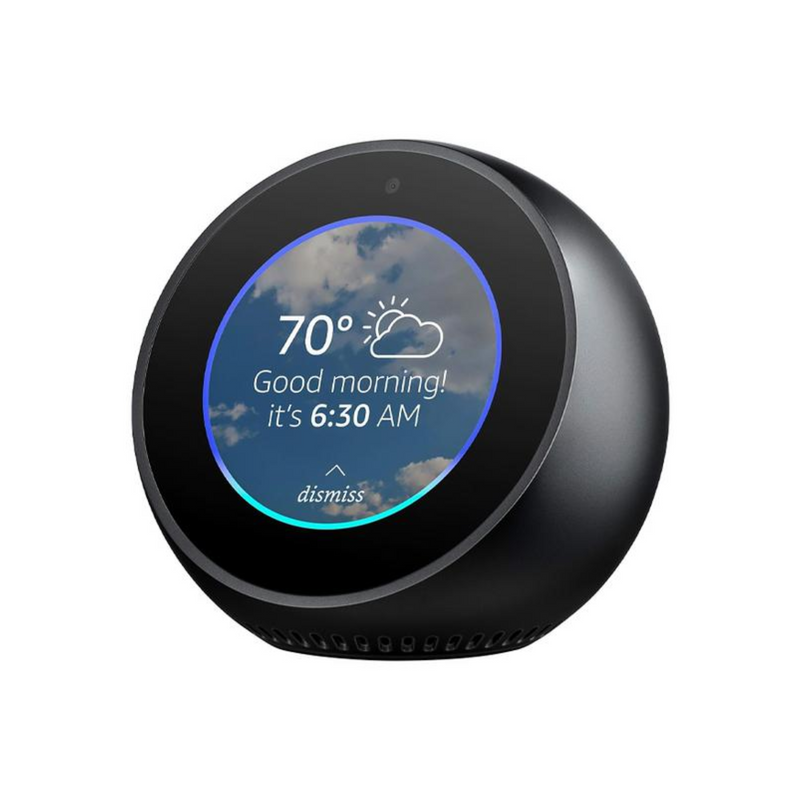 Smart Despertador Amazon Echo Spot com Wi-Fi e Bluetooth - Preto - BR Metaverso